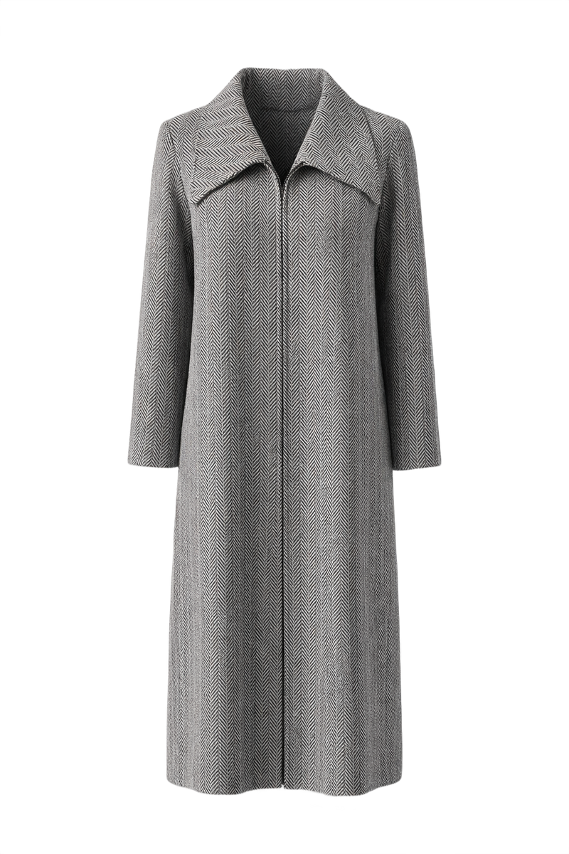 1960s Grey Wool Coat - Front View