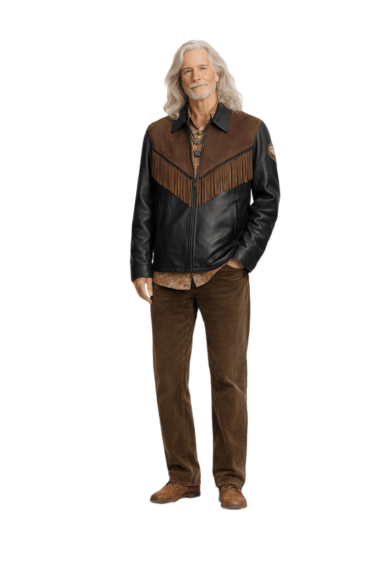 1970s Brown Leather Jacket - Model