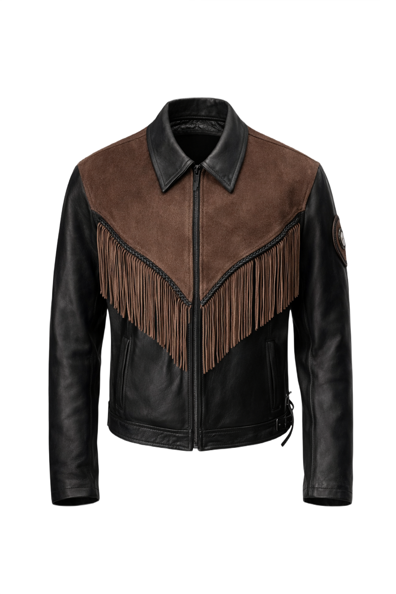 1970s Brown Leather Jacket - Front View