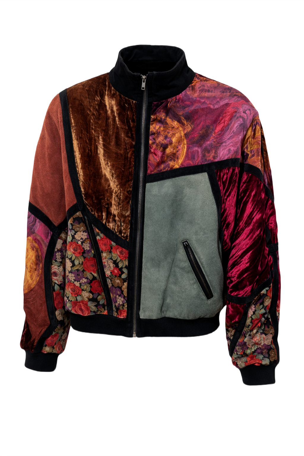 1970s Multicolored Velvet Jacket - Front View