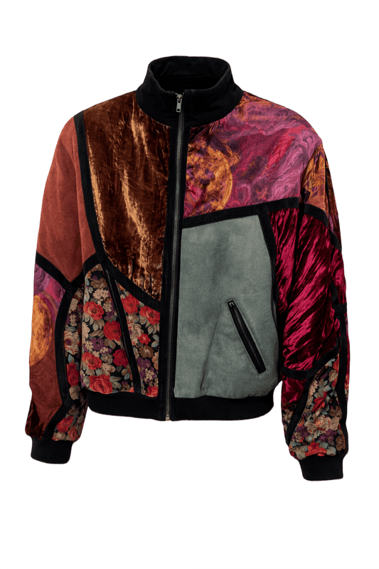 1970s Multicolored Velvet Jacket - Front View
