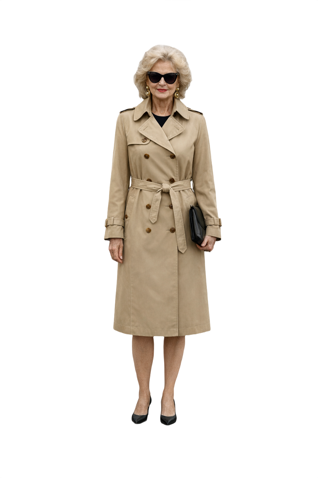 1980s Beige Cotton Trench Coat - Model