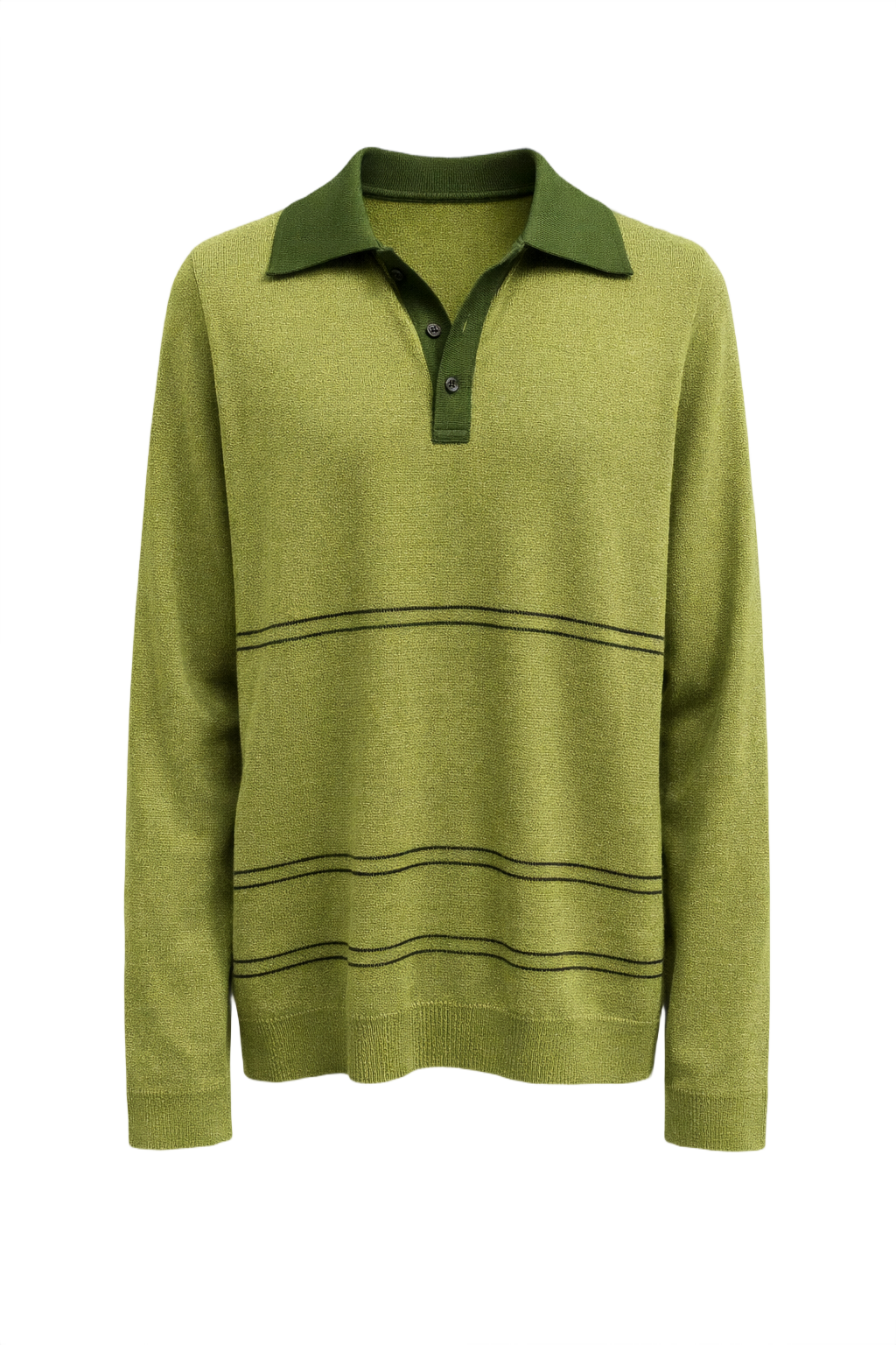 1970s Bright Green Wool Blend Sweater - Front View