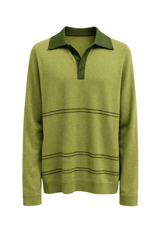 1970s Bright Green Wool Blend Sweater - Front View