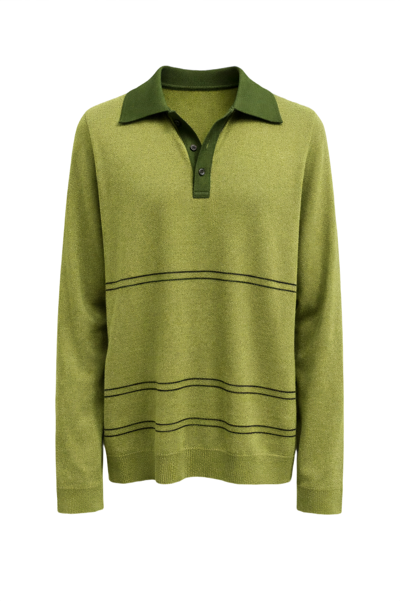 1970s Bright Green Wool Blend Sweater - Front View