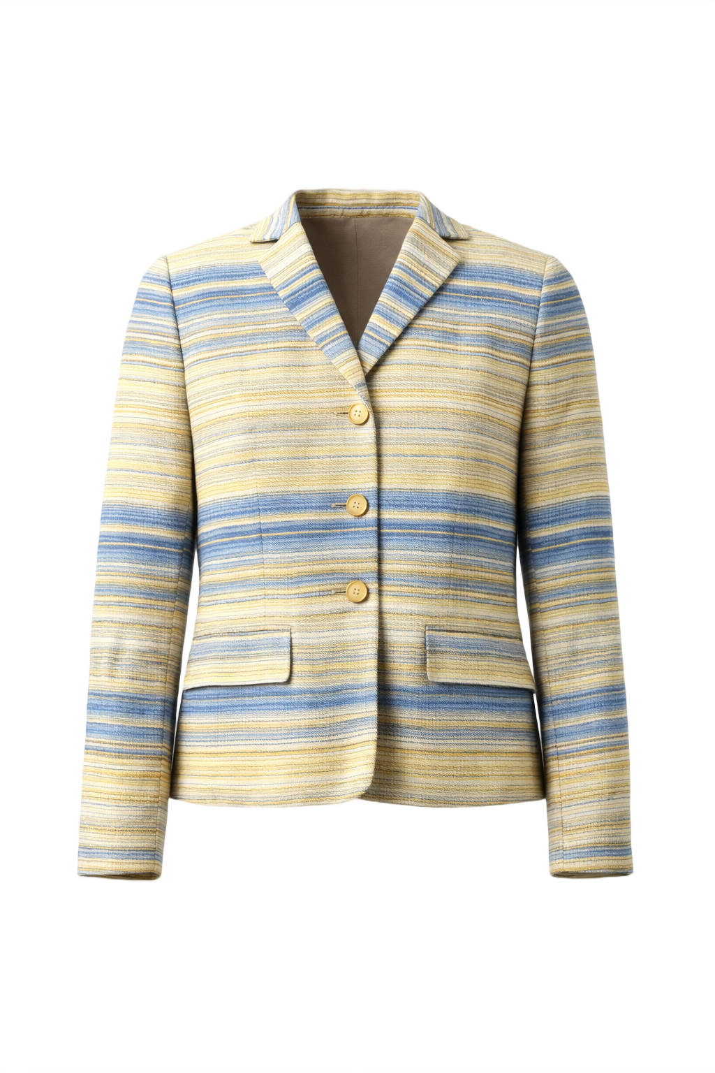 1990s Yellow Cotton Blazer - Front View
