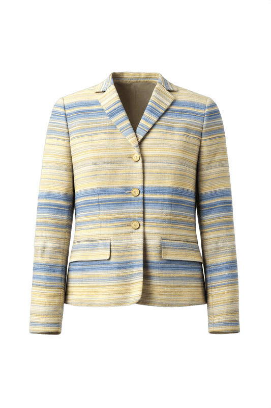 1990s Yellow Cotton Blazer - Front View
