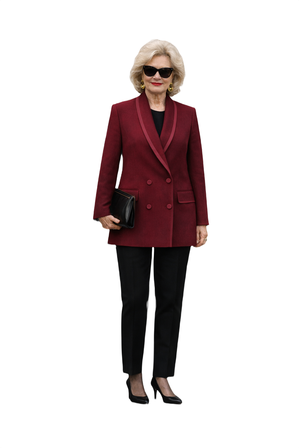 1980s Burgundy Red Wool Blazer - Model