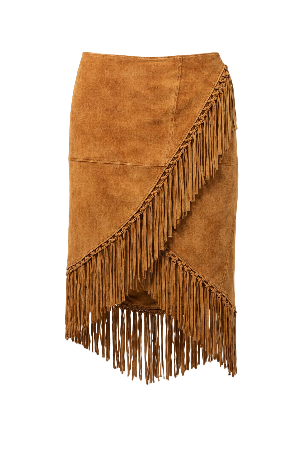 1970s Tan Suede Skirt - Front View