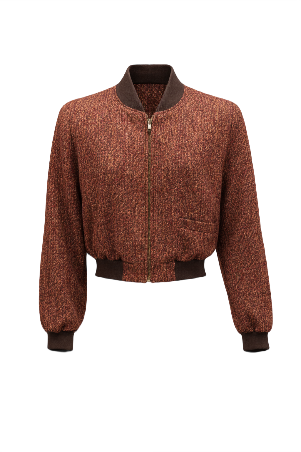 1980s Rust Wool Jacket - Front View
