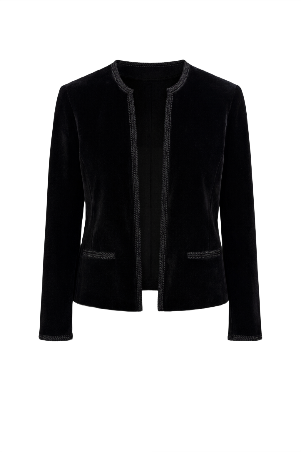 1990s Black Velvet Blazer - Front View