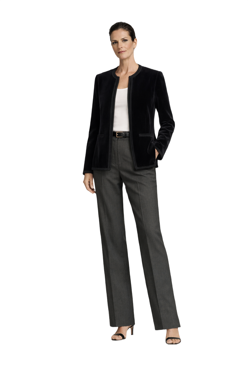 1990s Black Velvet Blazer - Model