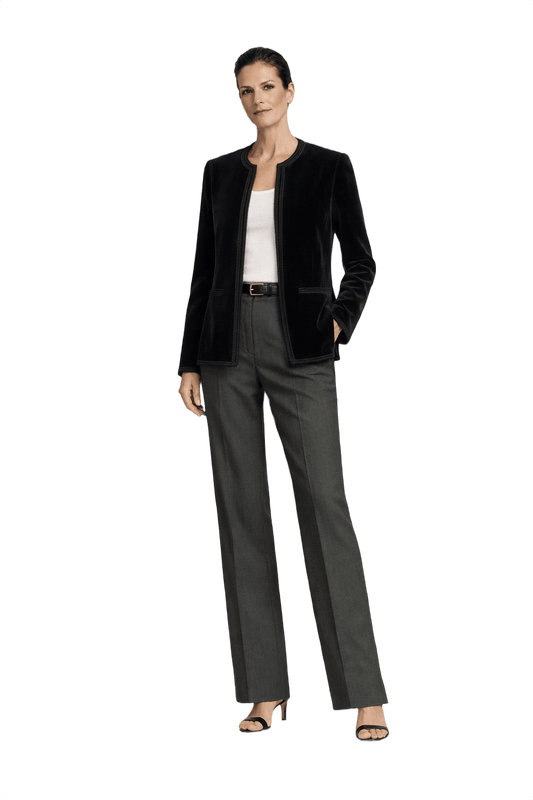 1990s Black Velvet Blazer - Model