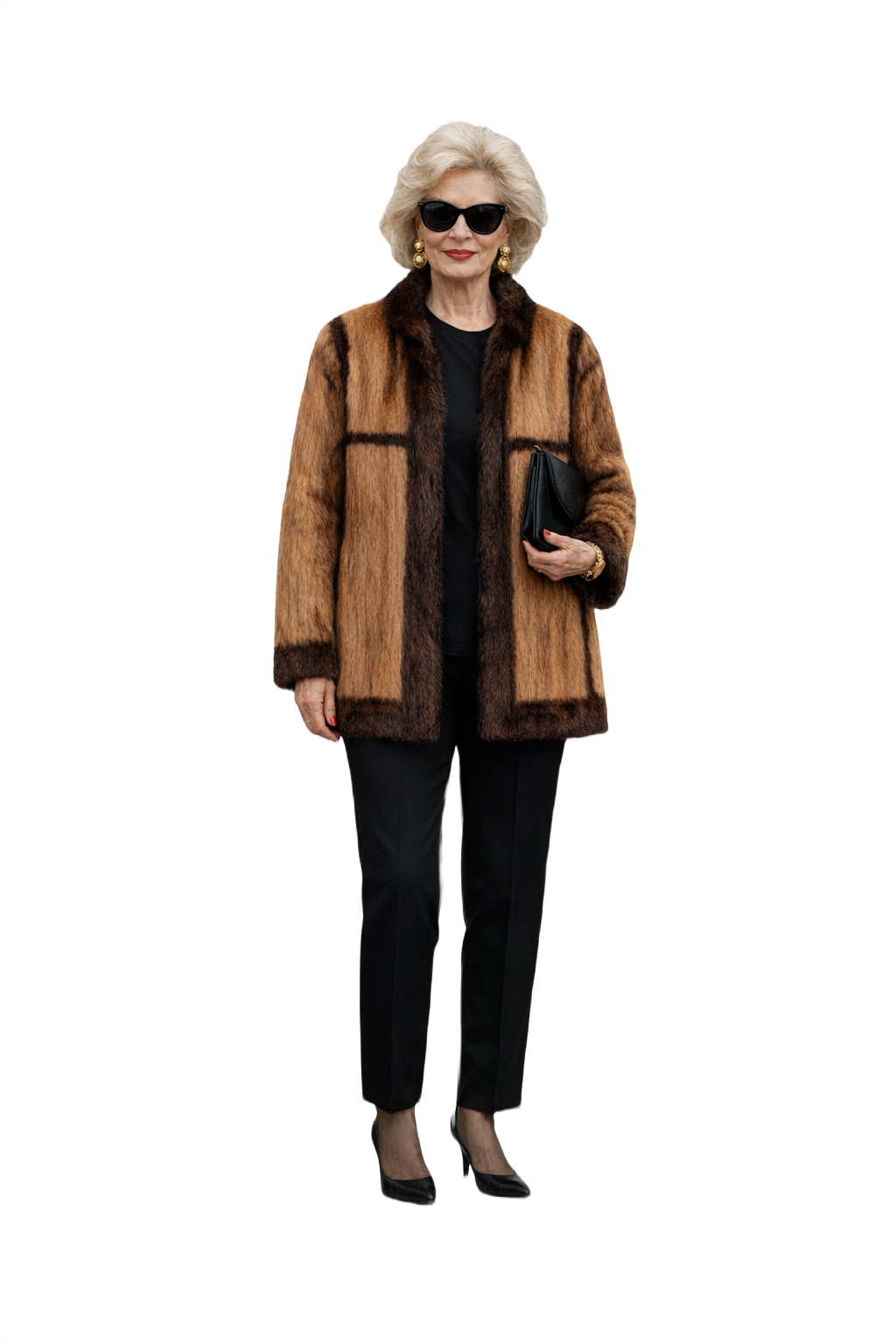 1980s Brown Fur Coat - Model