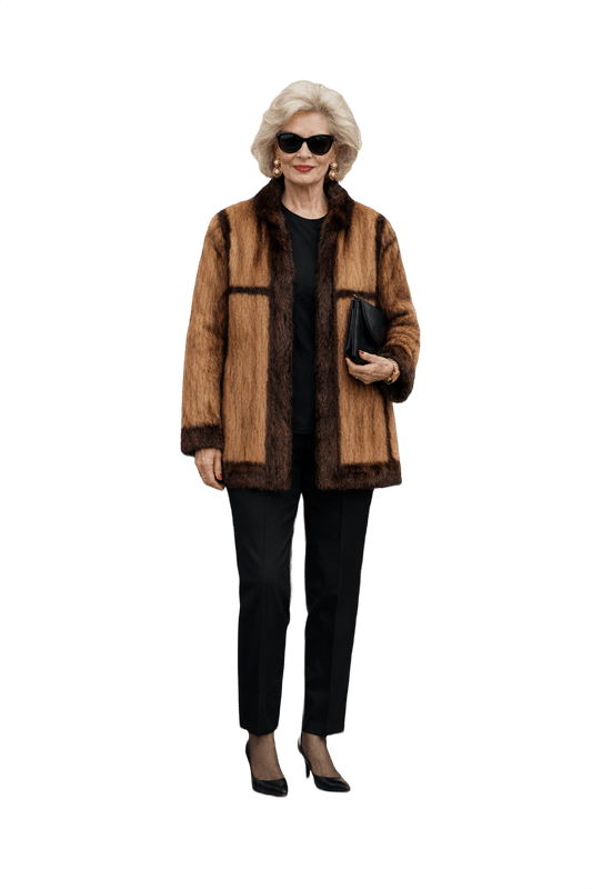 1980s Brown Fur Coat - Model