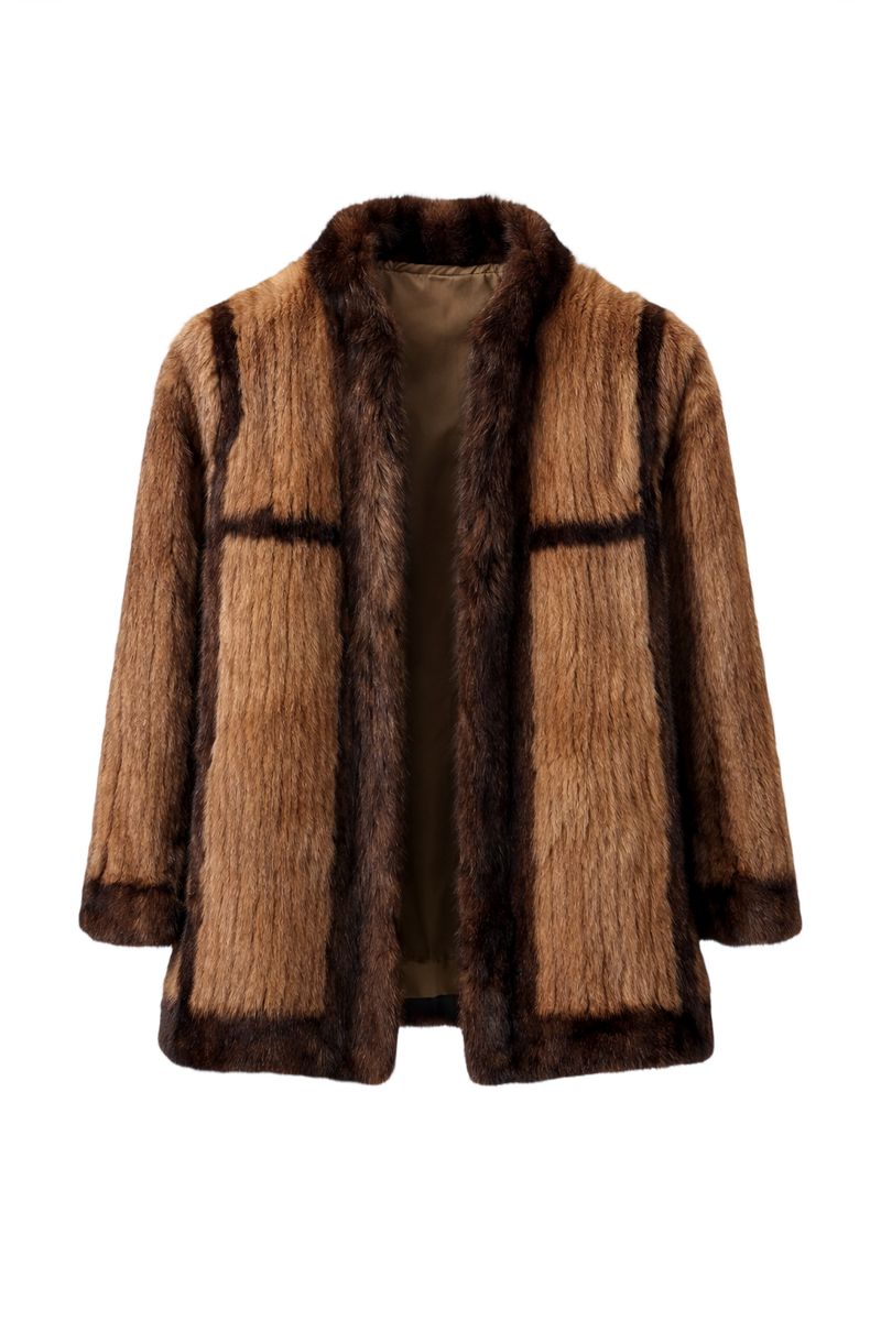 1980s Brown Fur Coat - Front View