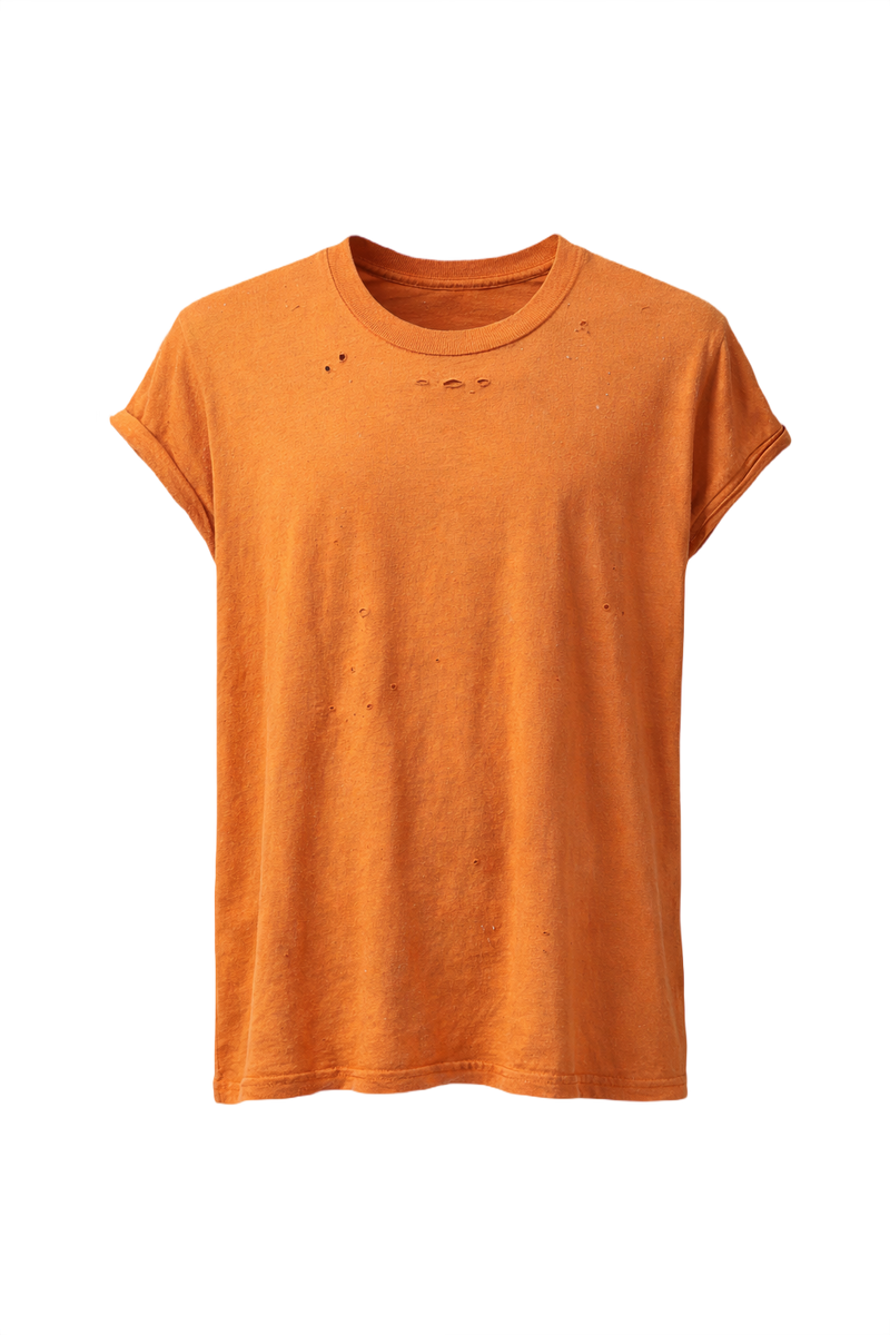 1990s Orange Cotton T-Shirt - Front View