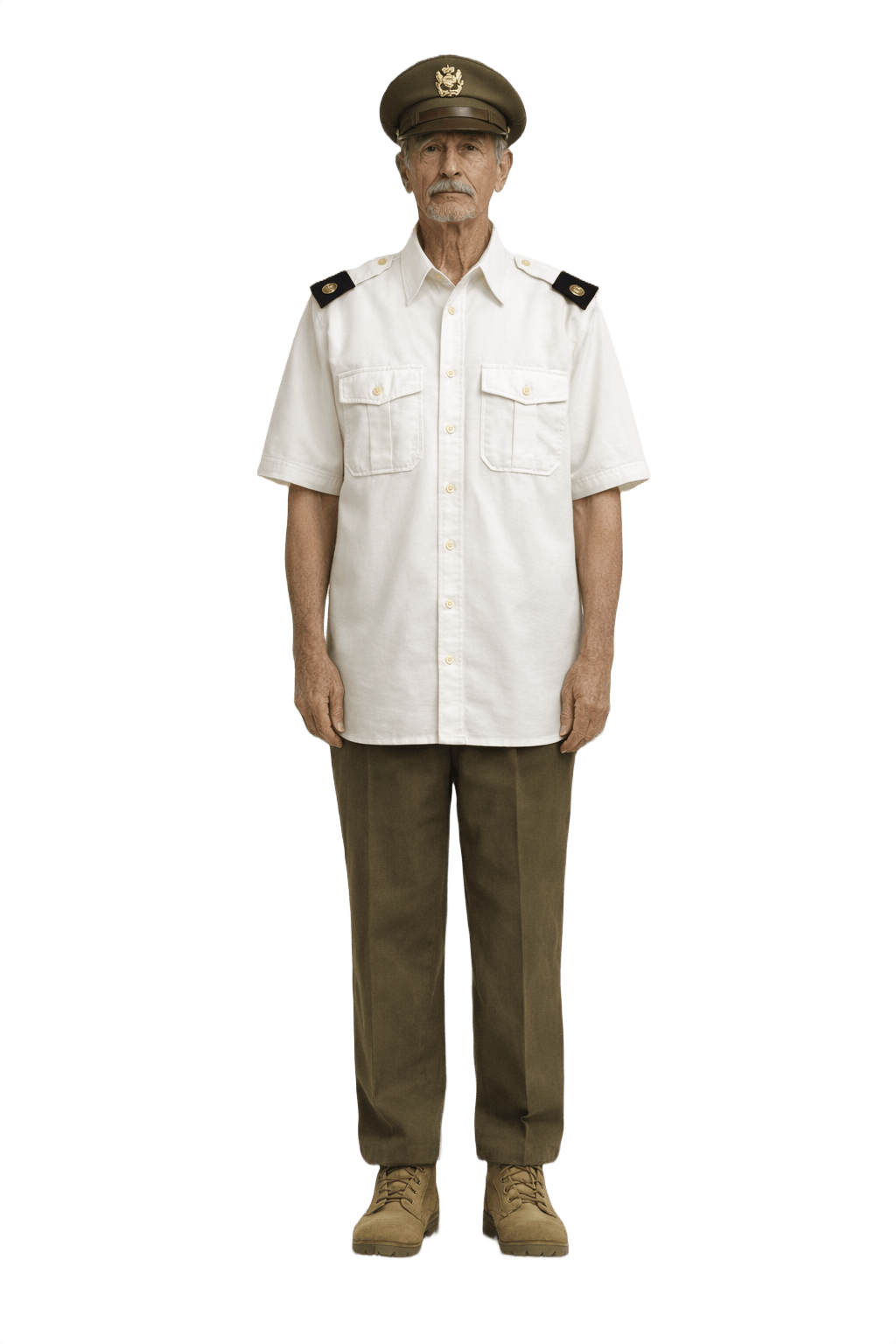 1940s White Cotton Shirt - Model