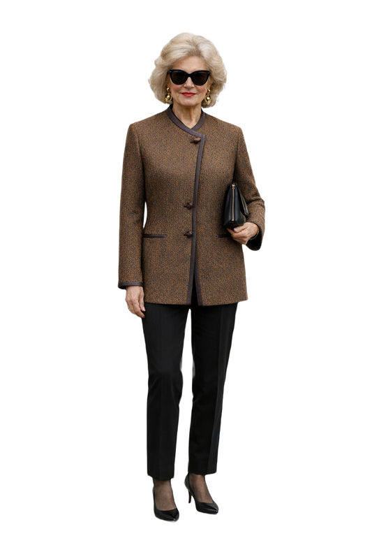1990s Brown Wool Blazer - Model