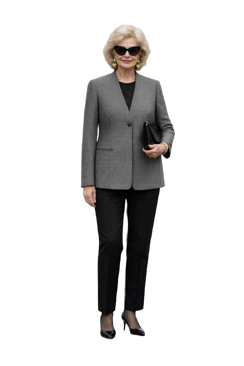 1990s Gray Wool Blend Blazer - Model