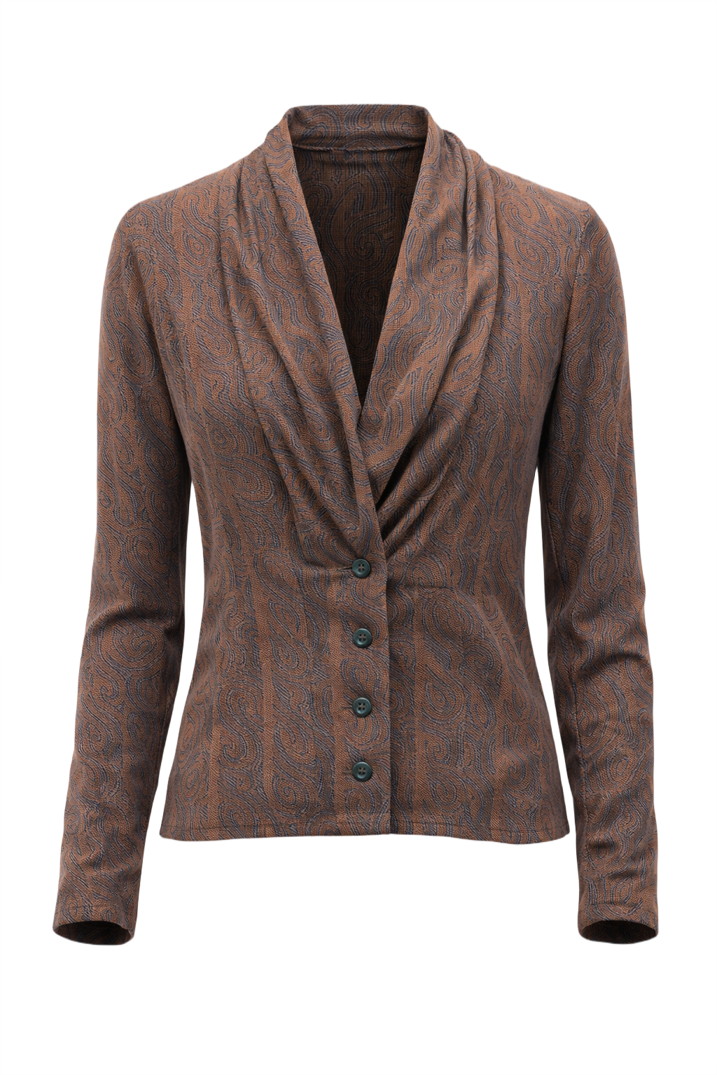 1990s Brown Knit Blouse - Front View