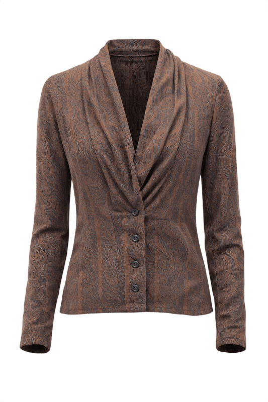 1990s Brown Knit Blouse - Front View