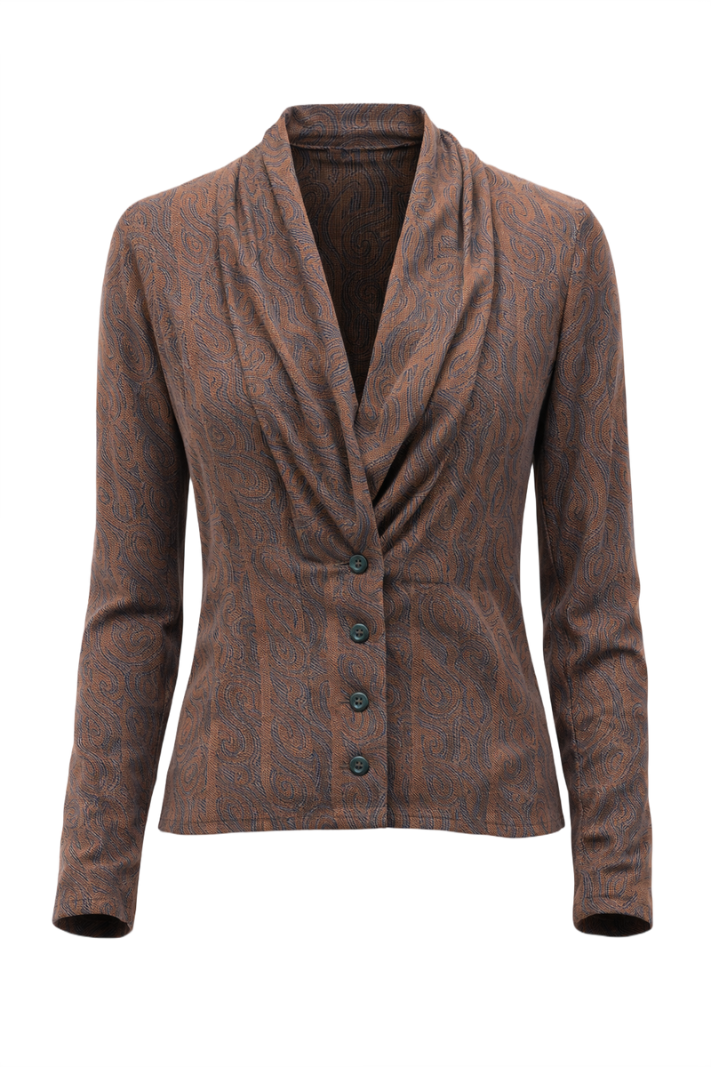 1990s Brown Knit Blouse - Front View