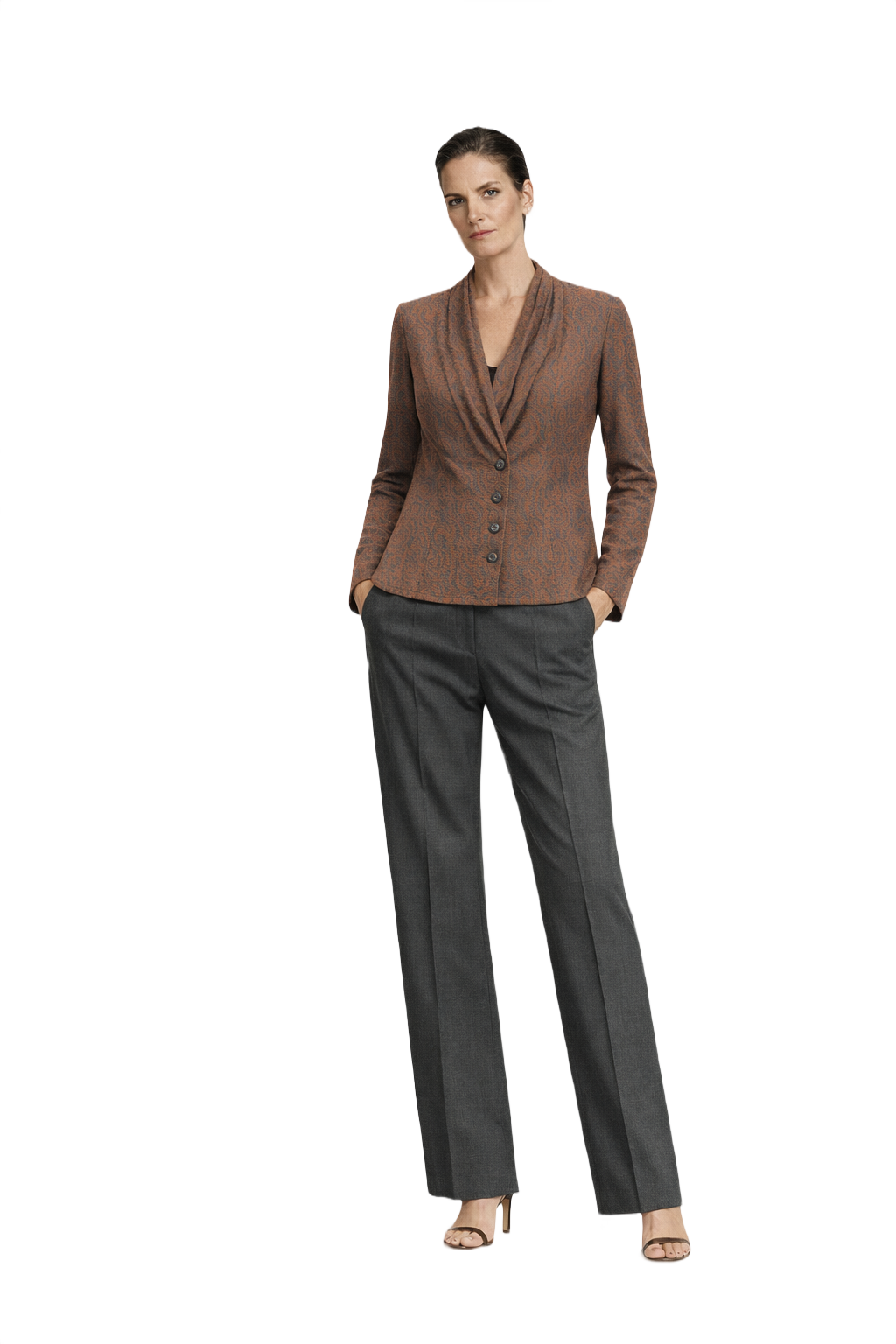 1990s Brown Knit Blouse - Model