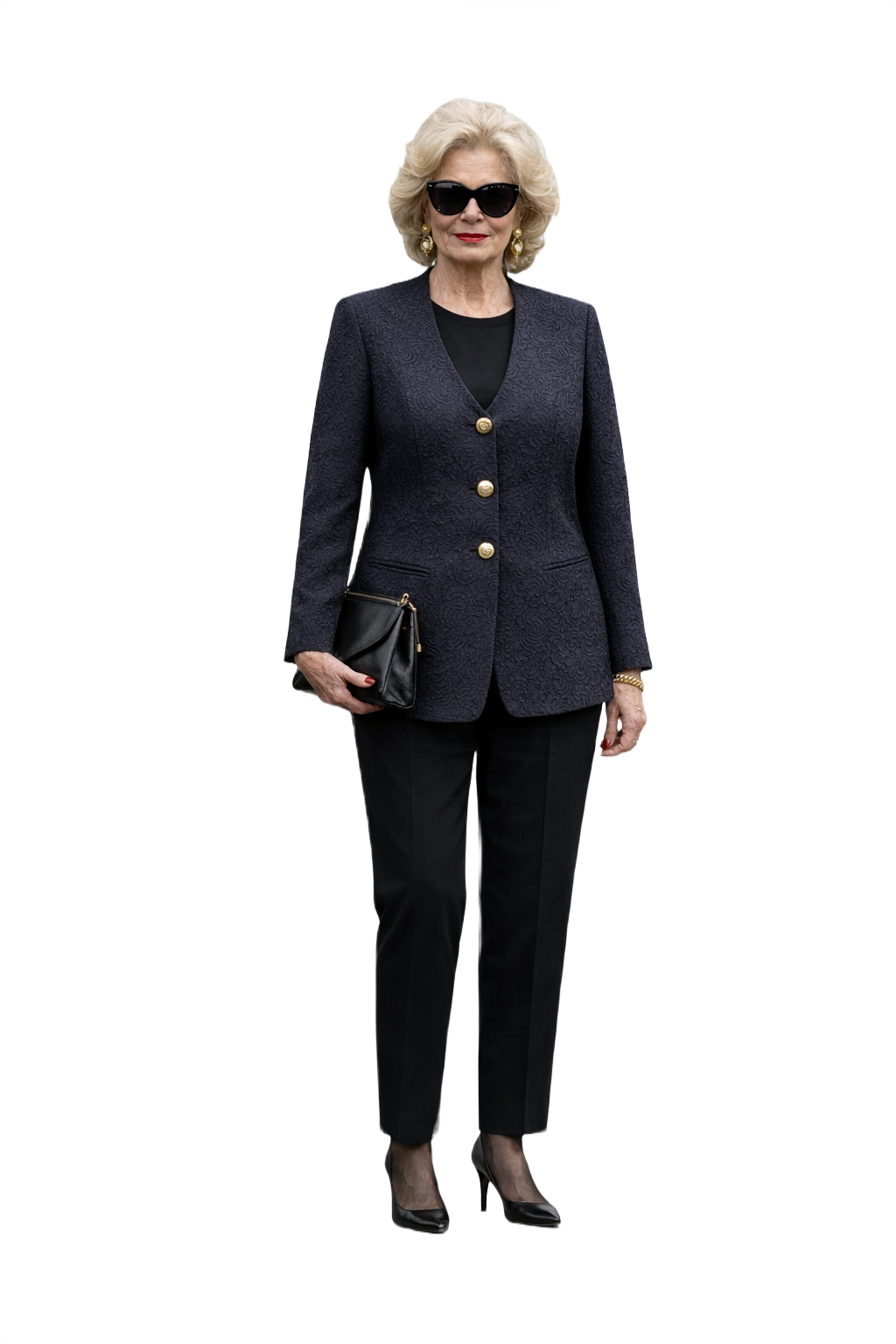 1990s Dark Gray Polyester Blazer - Model