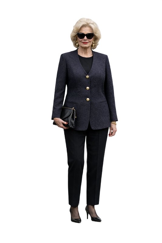 1990s Dark Gray Polyester Blazer - Model