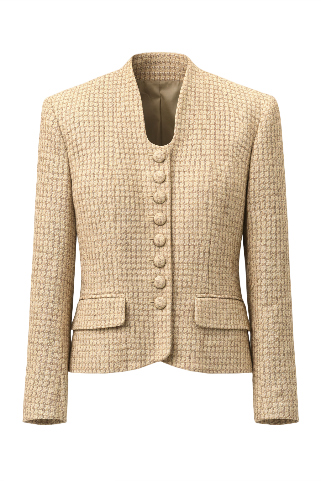 1990s Cream Wool Blazer - Front View