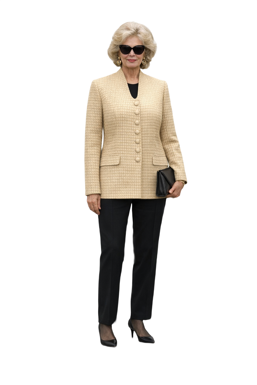 1990s Cream Wool Blazer - Model