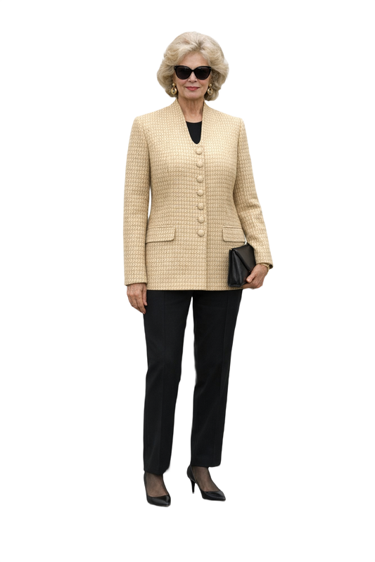 1990s Cream Wool Blazer - Model