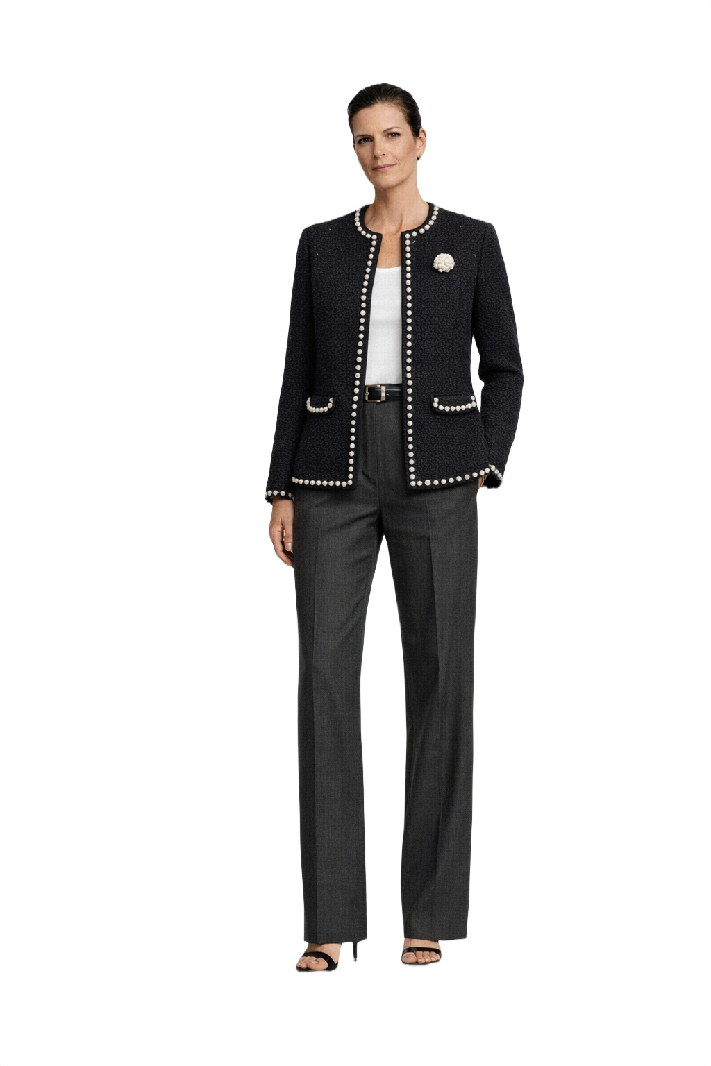 1990s Black Wool Blend Blazer - Model