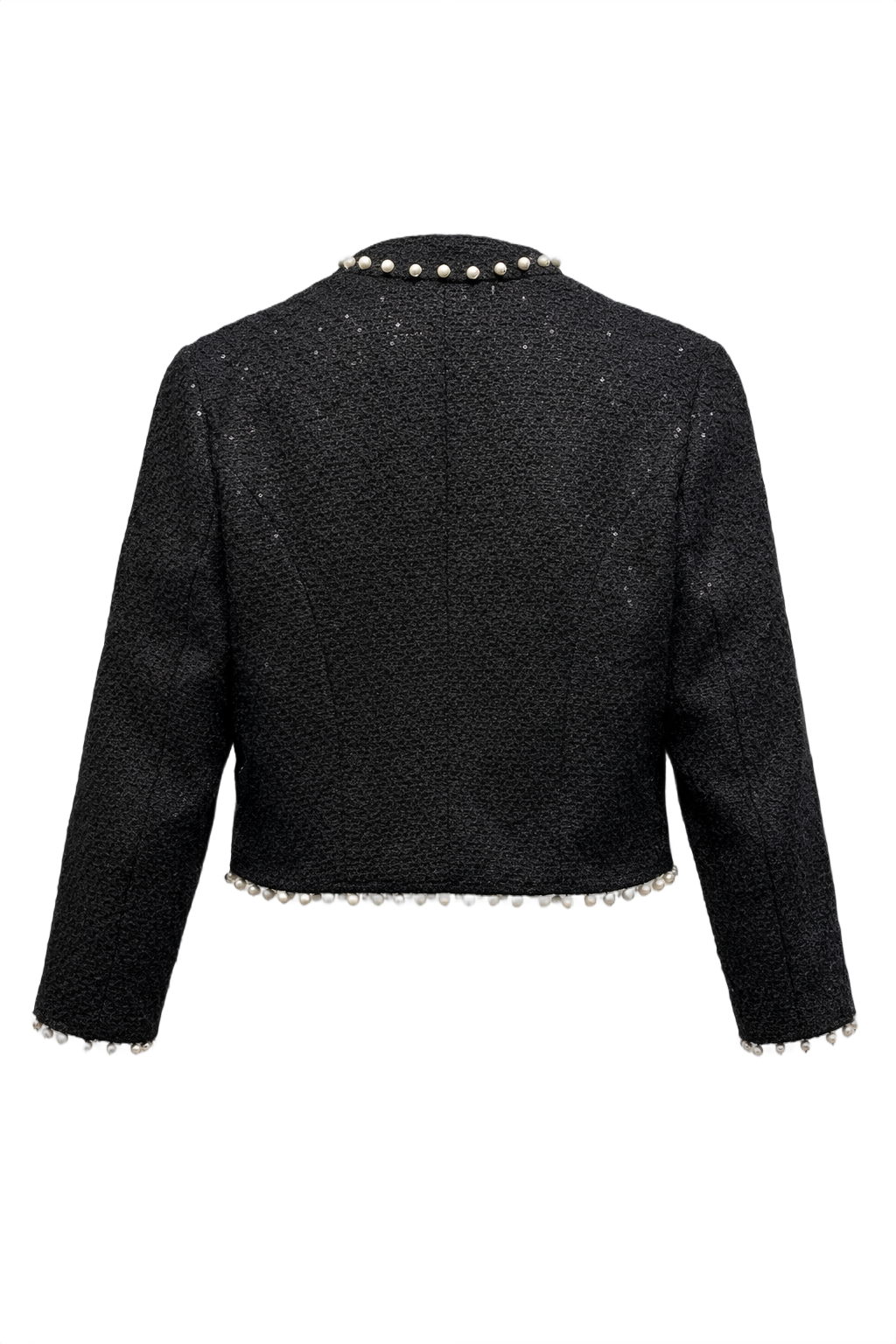 1990s Black Wool Blend Blazer - Back View