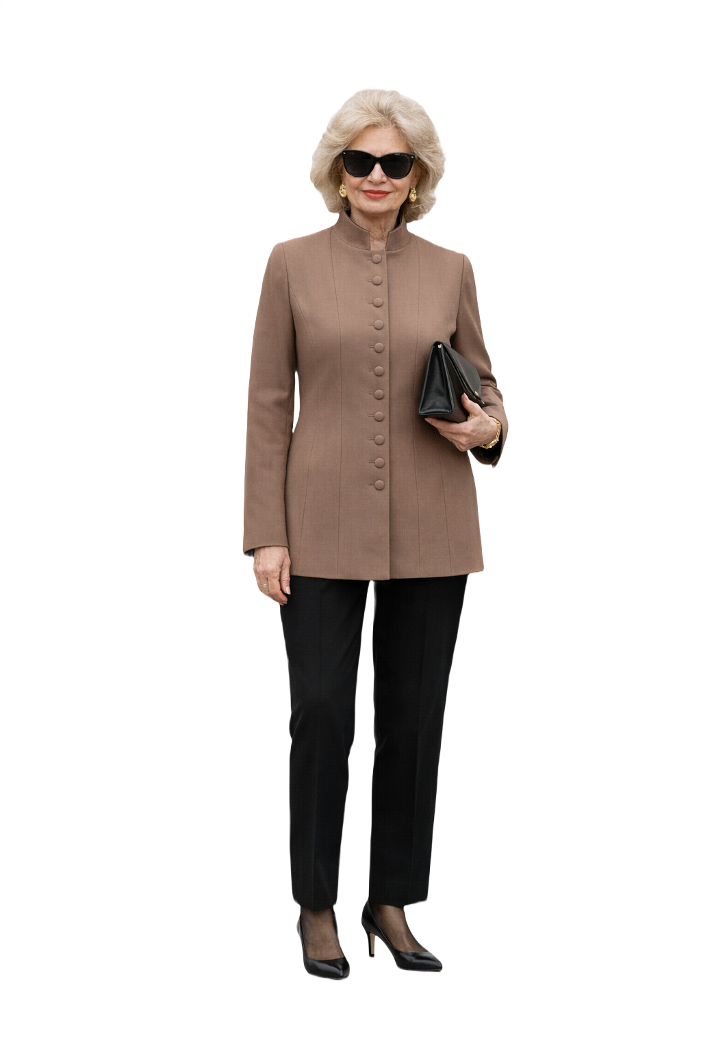 1990s Taupe Wool Blend Blazer - Model