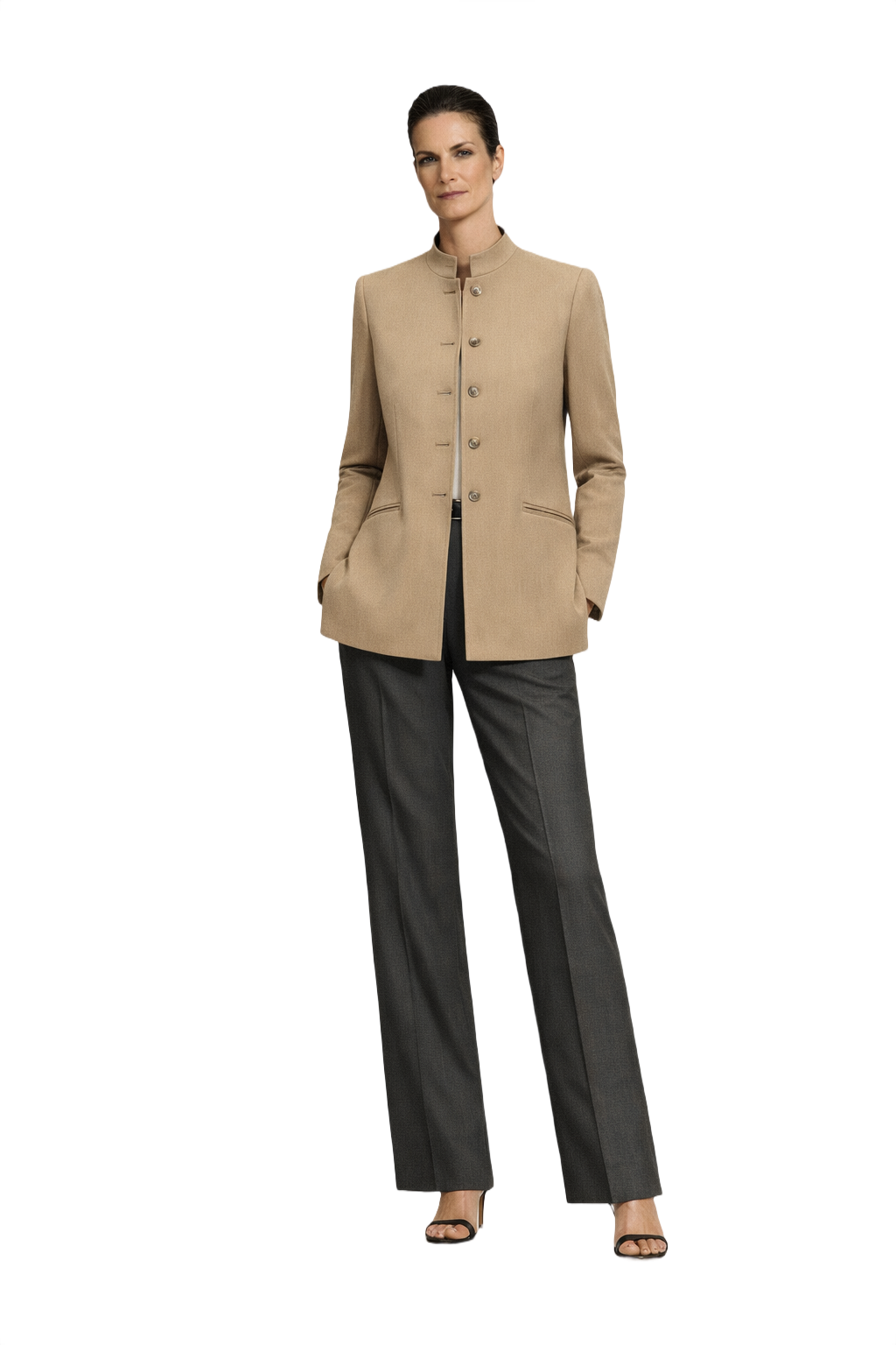 1990s Beige Wool Blend Blazer - Model