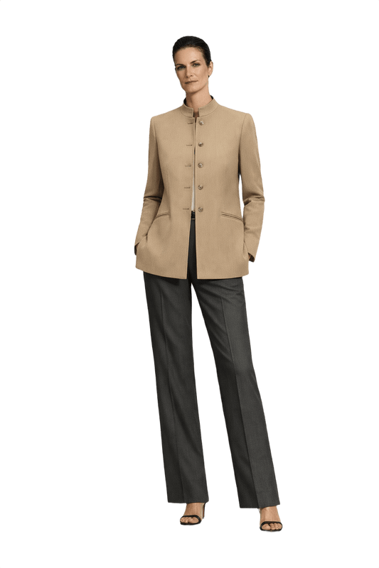 1990s Beige Wool Blend Blazer - Model