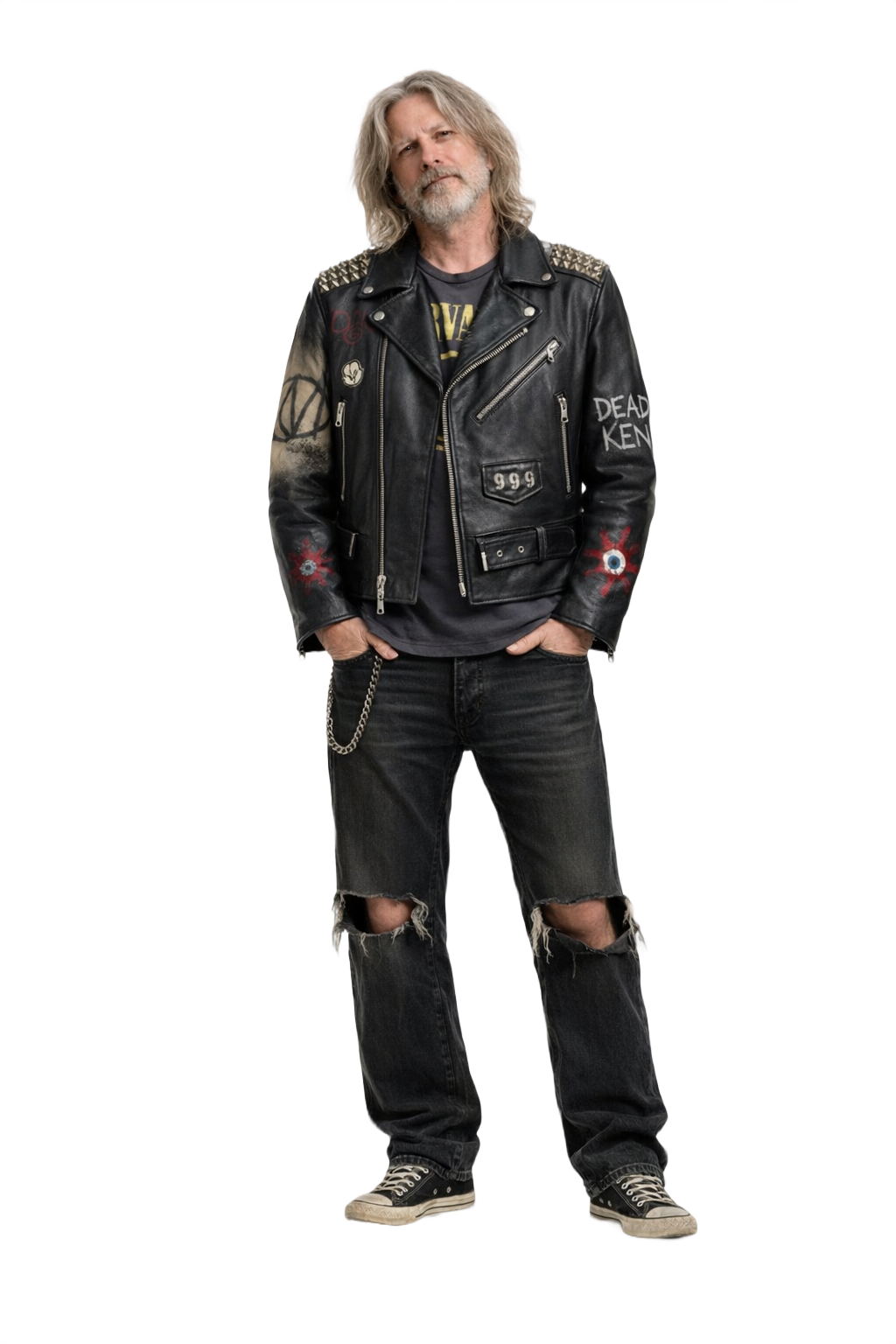1990s Black Leather Jacket - Model