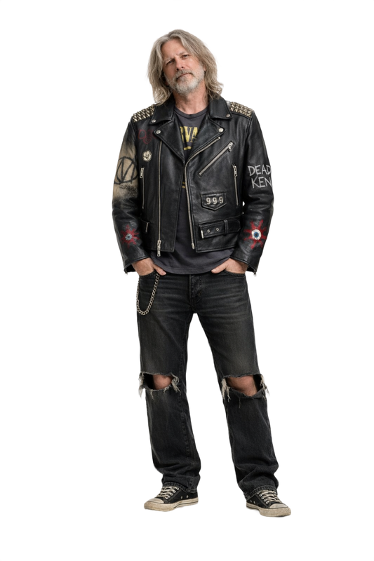 1990s Black Leather Jacket - Model