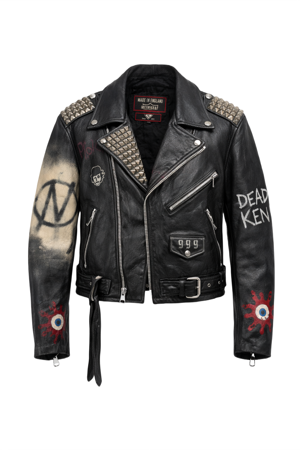 1990s Black Leather Jacket - Front View