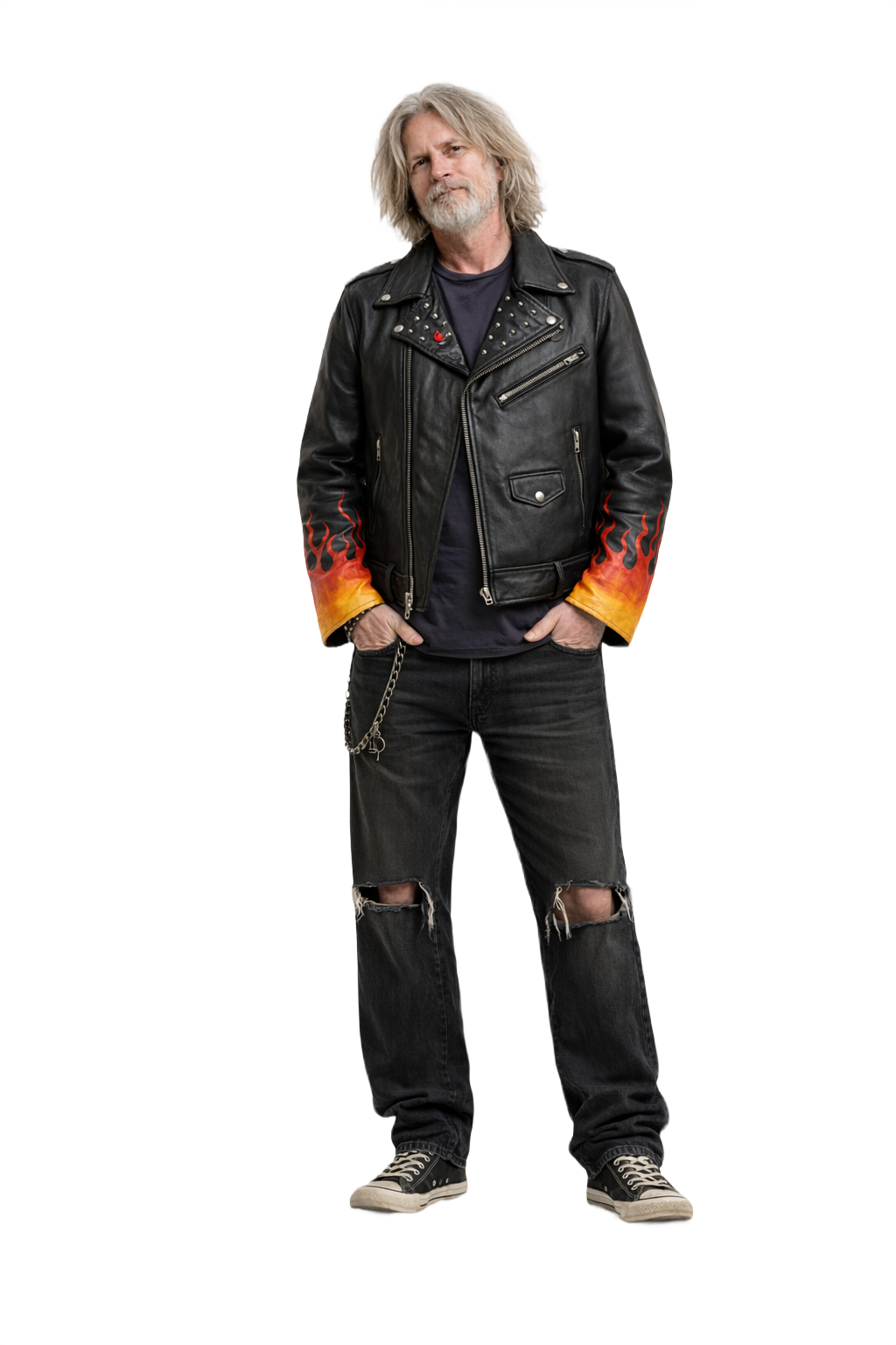 1990s Black Leather Jacket - Model