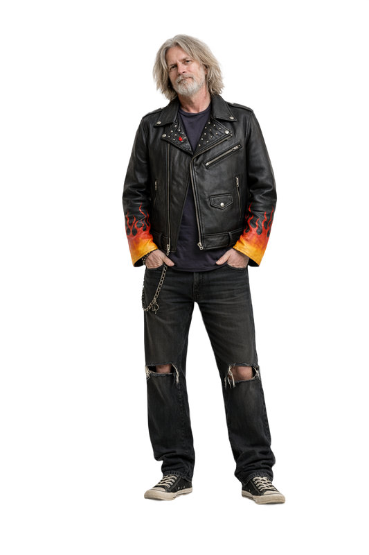 1990s Black Leather Jacket - Model