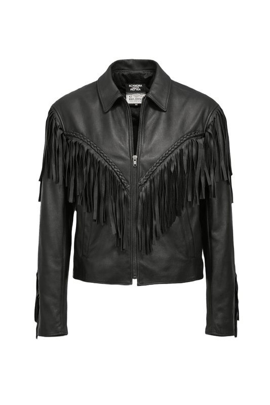 1970s Black Leather Jacket - Front View