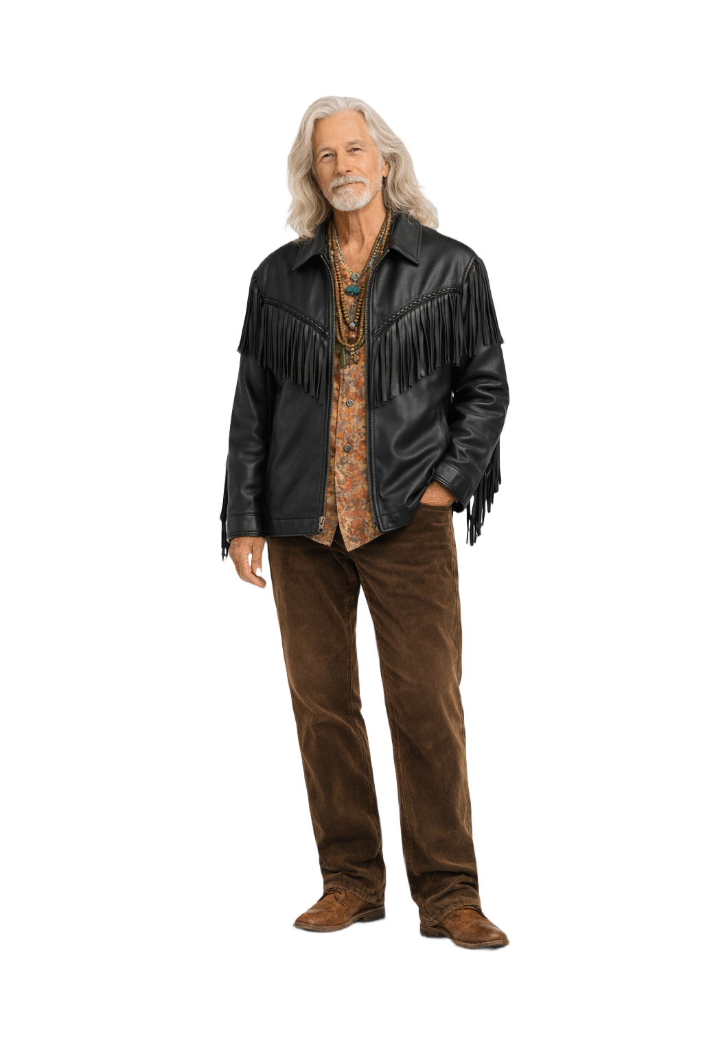 1970s Black Leather Jacket - Model