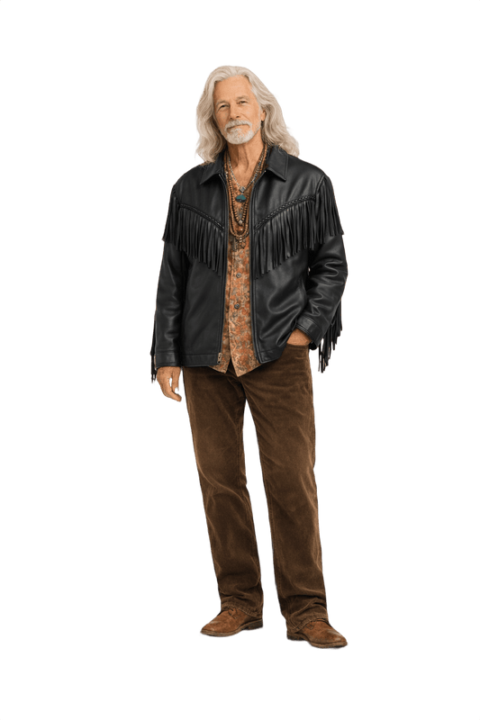 1970s Black Leather Jacket - Model