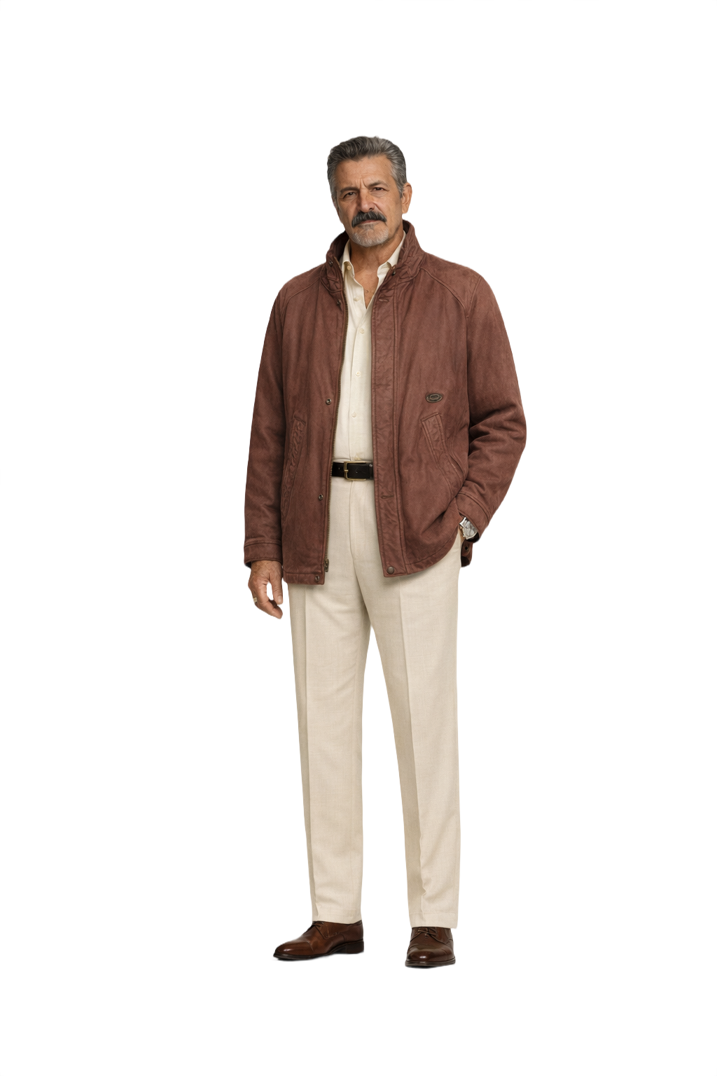 1980s Brown Suede Jacket - Model