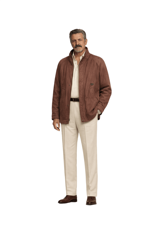 1980s Brown Suede Jacket - Model