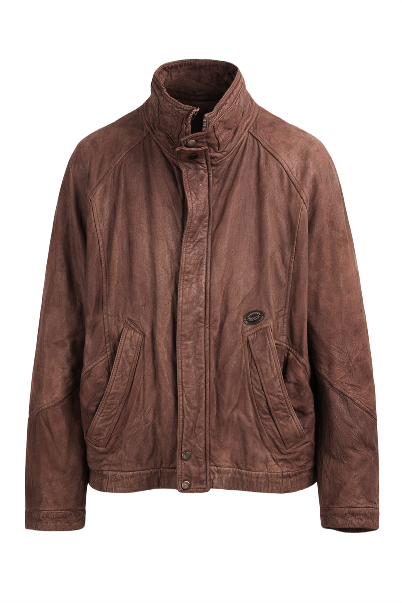 1980s Brown Suede Jacket - Front View