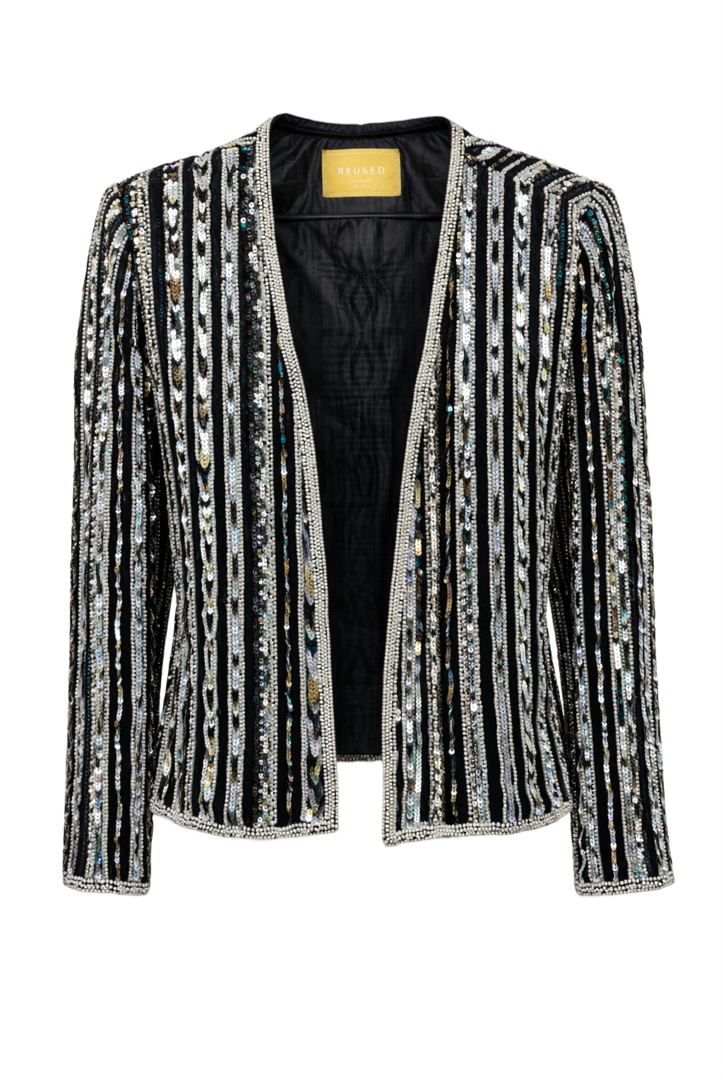 1980s Black Synthetic Blend Jacket - Front View